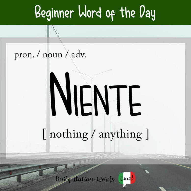 italian word niente