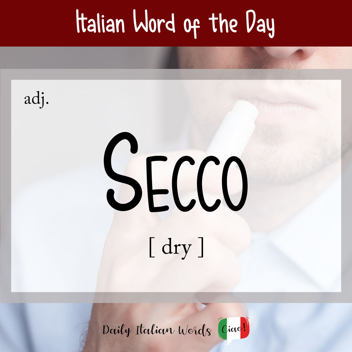 Italian word of the day: Secco (stem)
