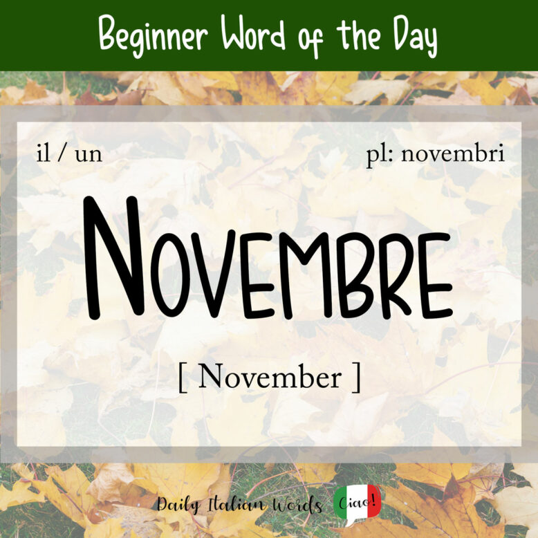 italian word novembre