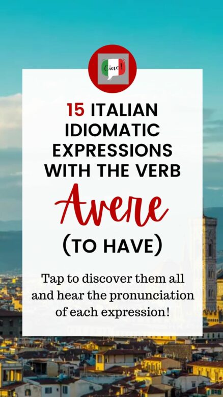 italian idiomatic expressions with the verb avere