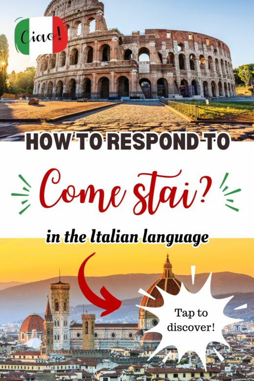 how to respond to come stai in italian