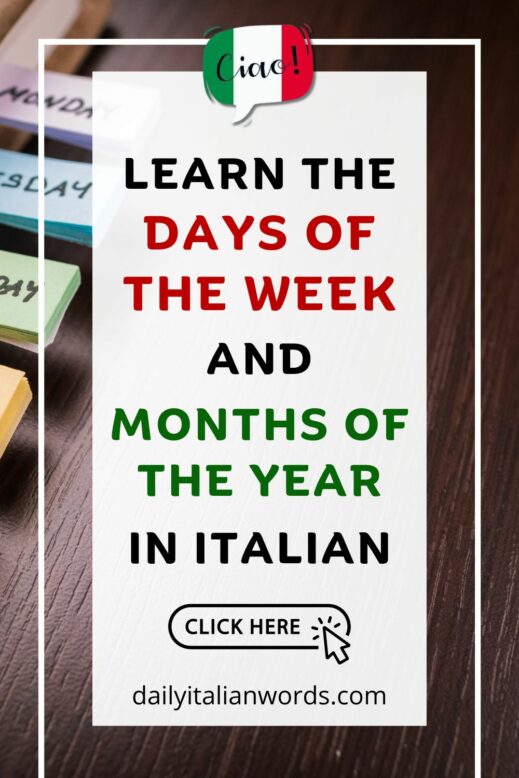 Learn the Italian Days of the Week & Months of the Year