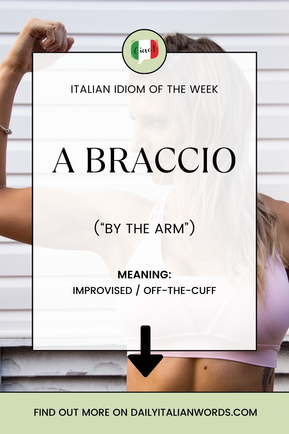 Italian Idiom A braccio (offthecuff / improvised) Daily Italian Words