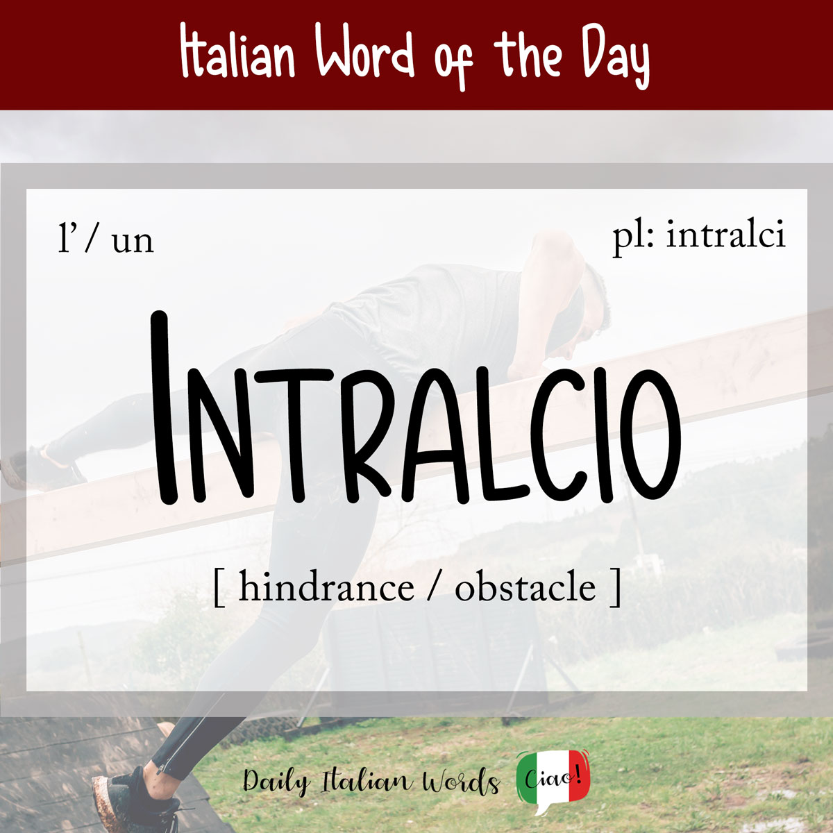 Italian word "intralcio"
