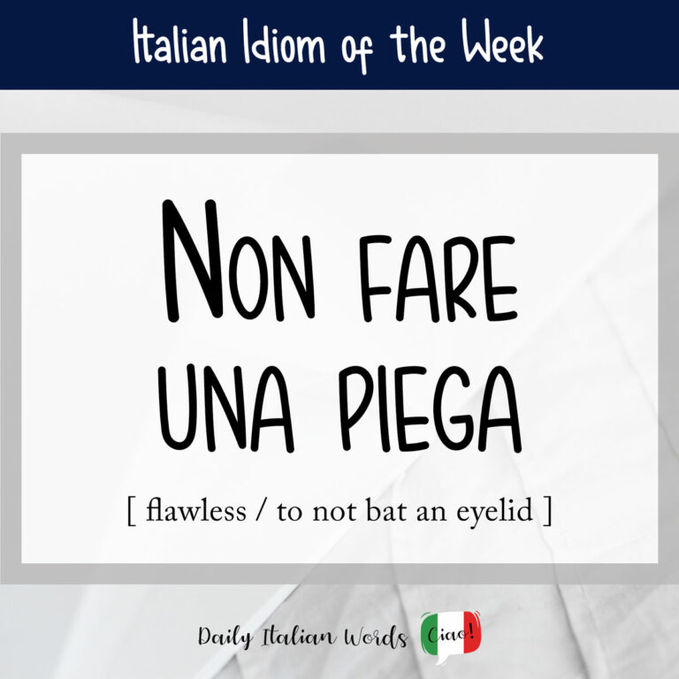 Italian Idiom Non fare una piega (to be flawless / to not bat an