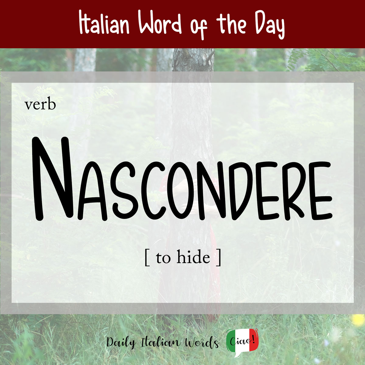 Italian verb "nascondere"