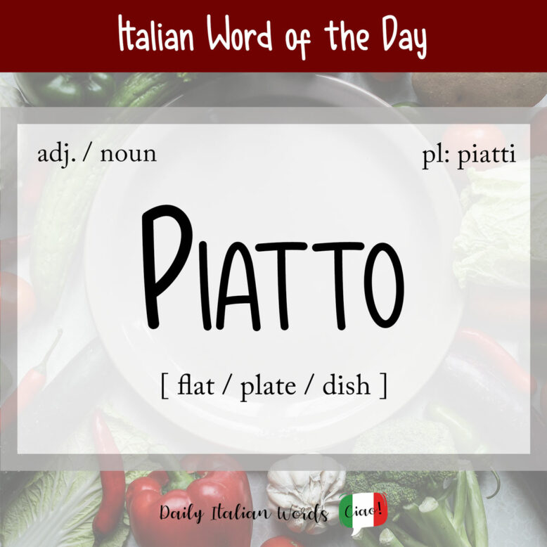 piatto italian word