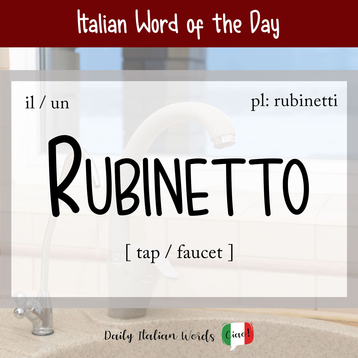 Italian word of the day: Rubinetto (tap/faucet)