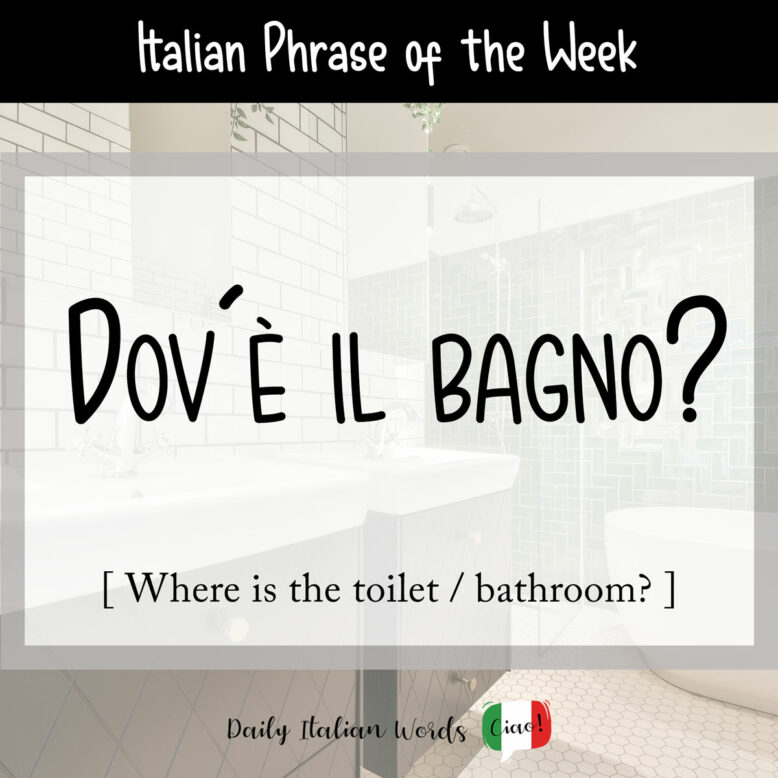 Italian phrase "Dov'è il bagno?"