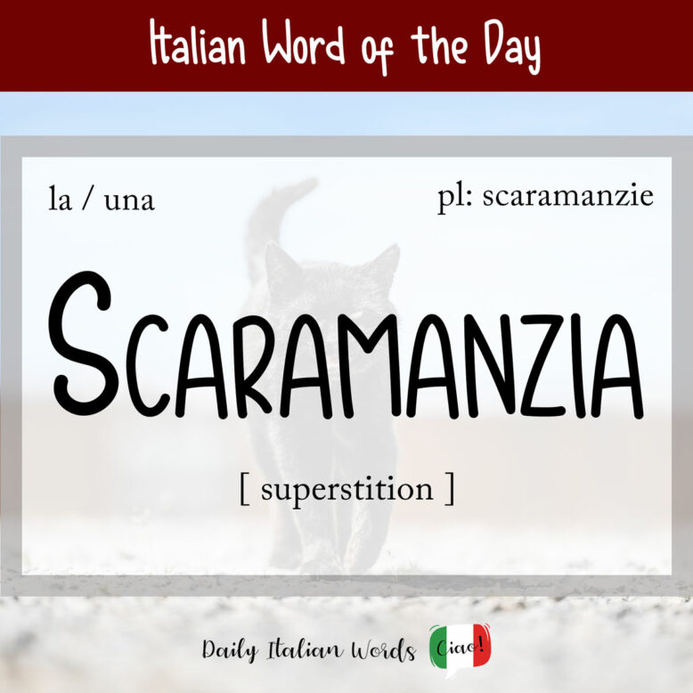Italian word "scaramanzia"