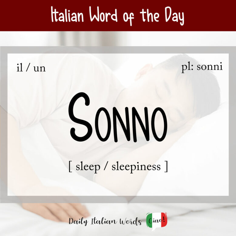 Italian word "sonno"