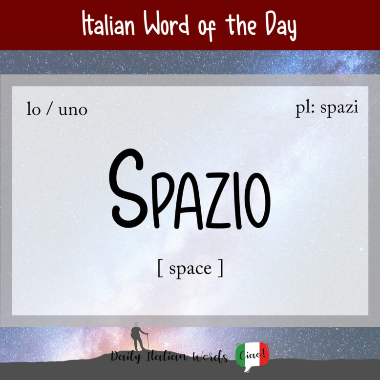 Italian word "spazio"