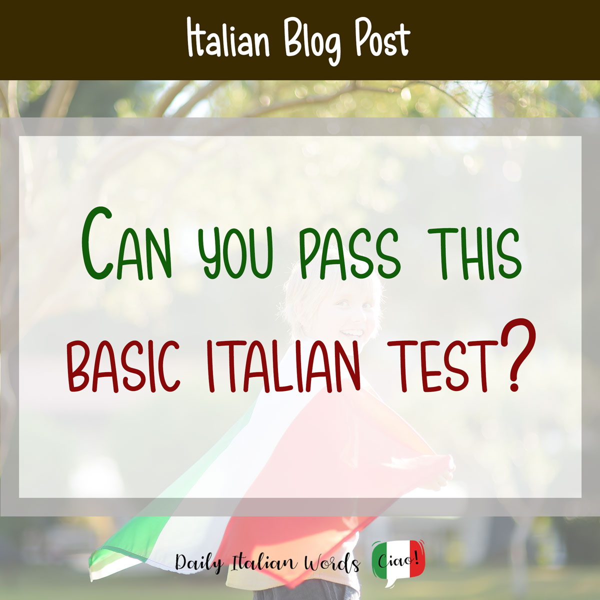 Can you pass this basic Italian test?