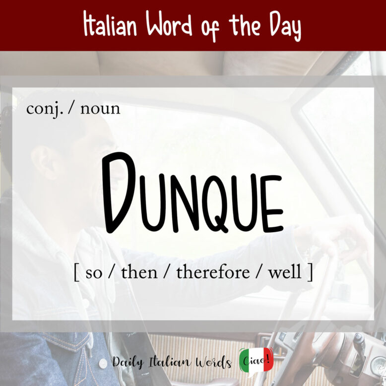 Italian word "dunque"