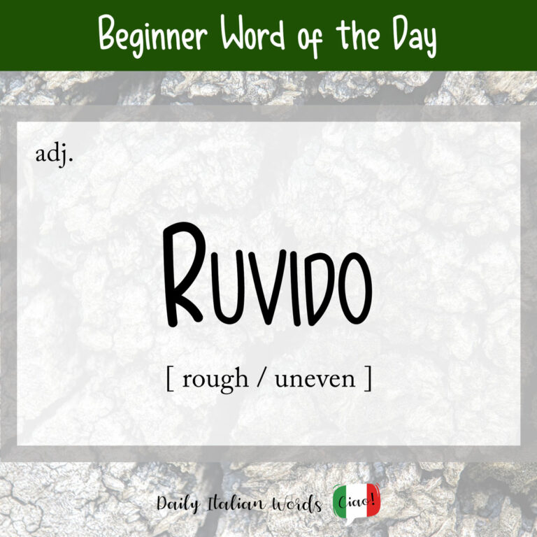 Italian Word of the Day: Ruvido (rough / uneven) - Daily Italian Words