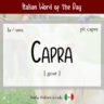 Italian Word of the Day: Capra (goat) - Daily Italian Words