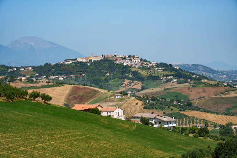 Country landscape at summer along the road from Penne to Teramo, Abruzzo, Italy