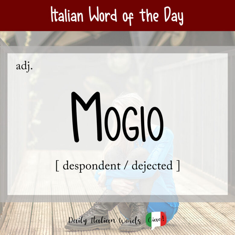 Italian word "mogio"