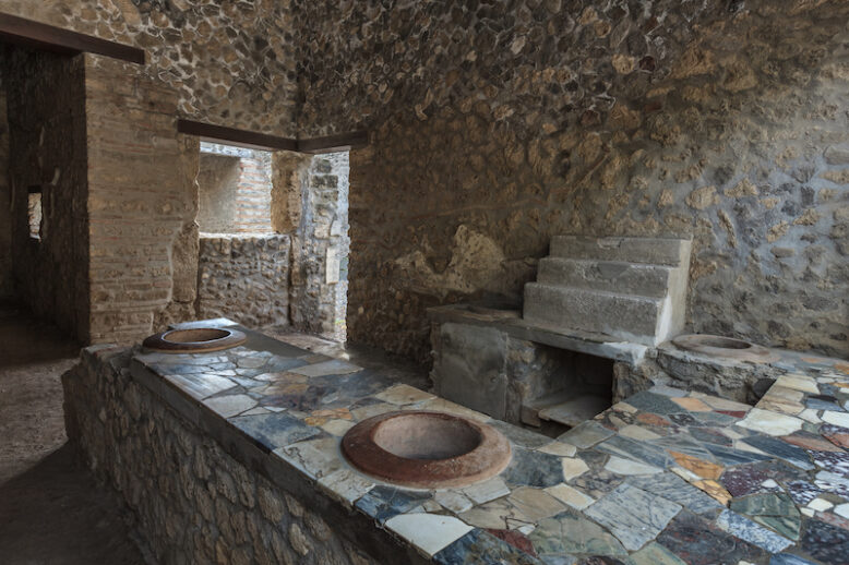 Ancient Pompeii - Thermopolium of Asellina with old food serving counter