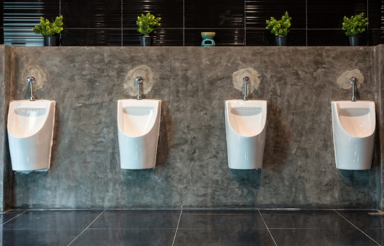 Row of Urinal in male restroom