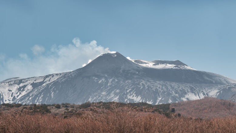 The volcano Etna in Sicily Italy in eruption