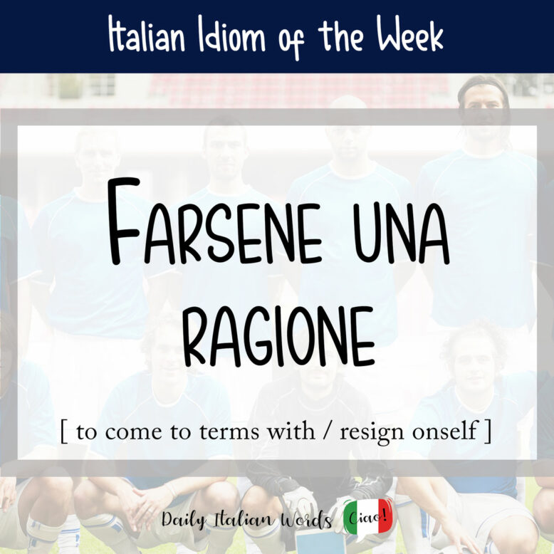 Italian idiom "farsene una ragione"