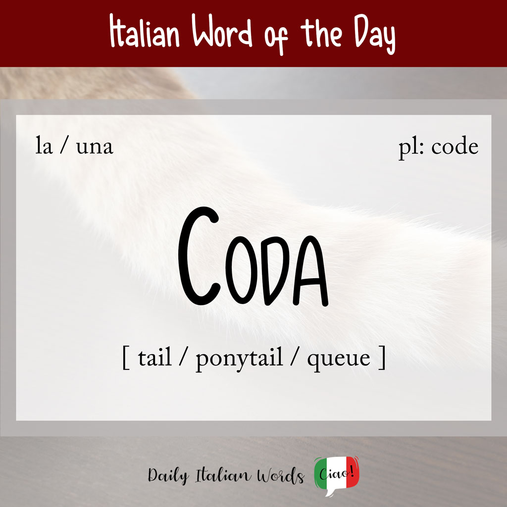 Italian word "coda"