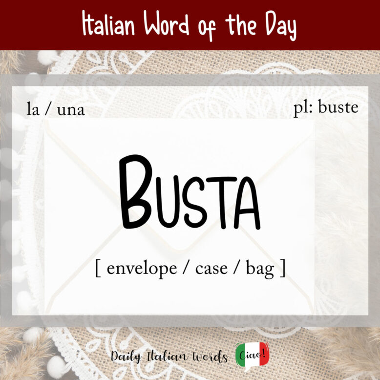 Italian word 'busta'