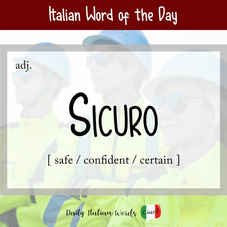 Italian word 'sicuro'