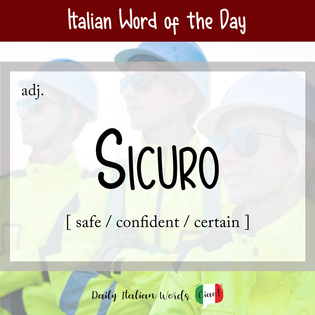Italian word 'sicuro'