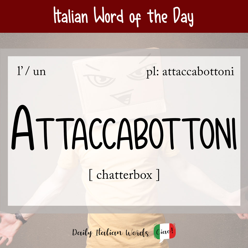 Italian word "attaccabottoni"