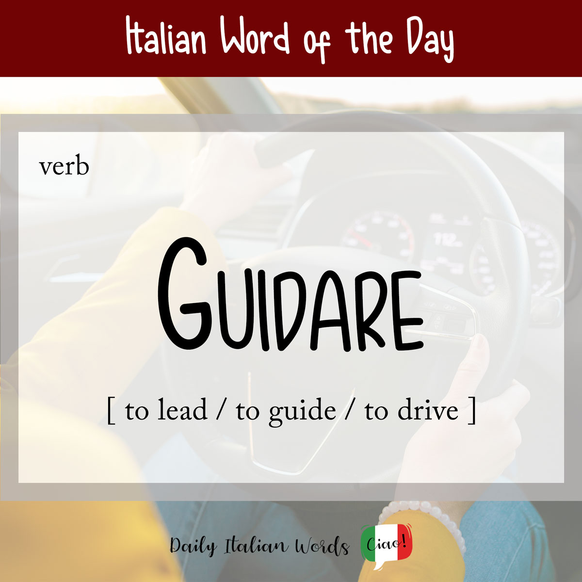 Italian word "guidare"