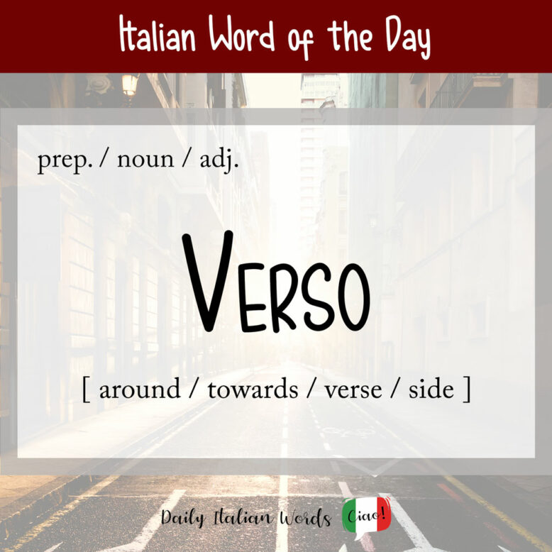 Italian word 'verso'