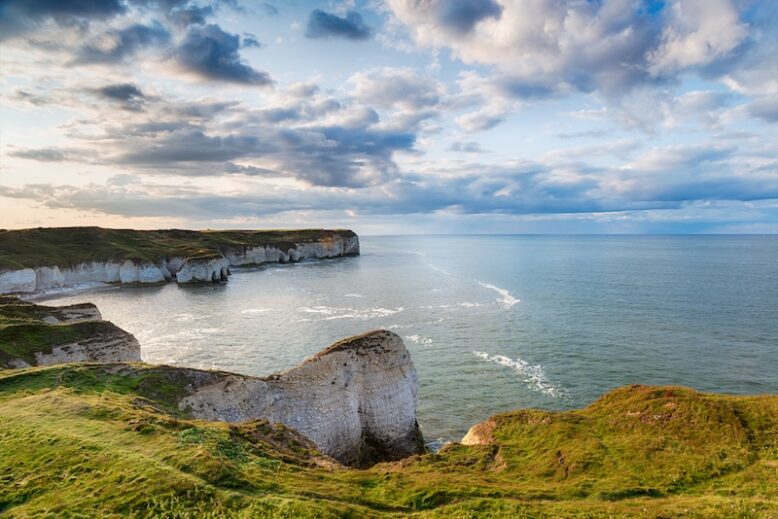 Chalk cliffs at Flamborough on the Yorkshire coastline