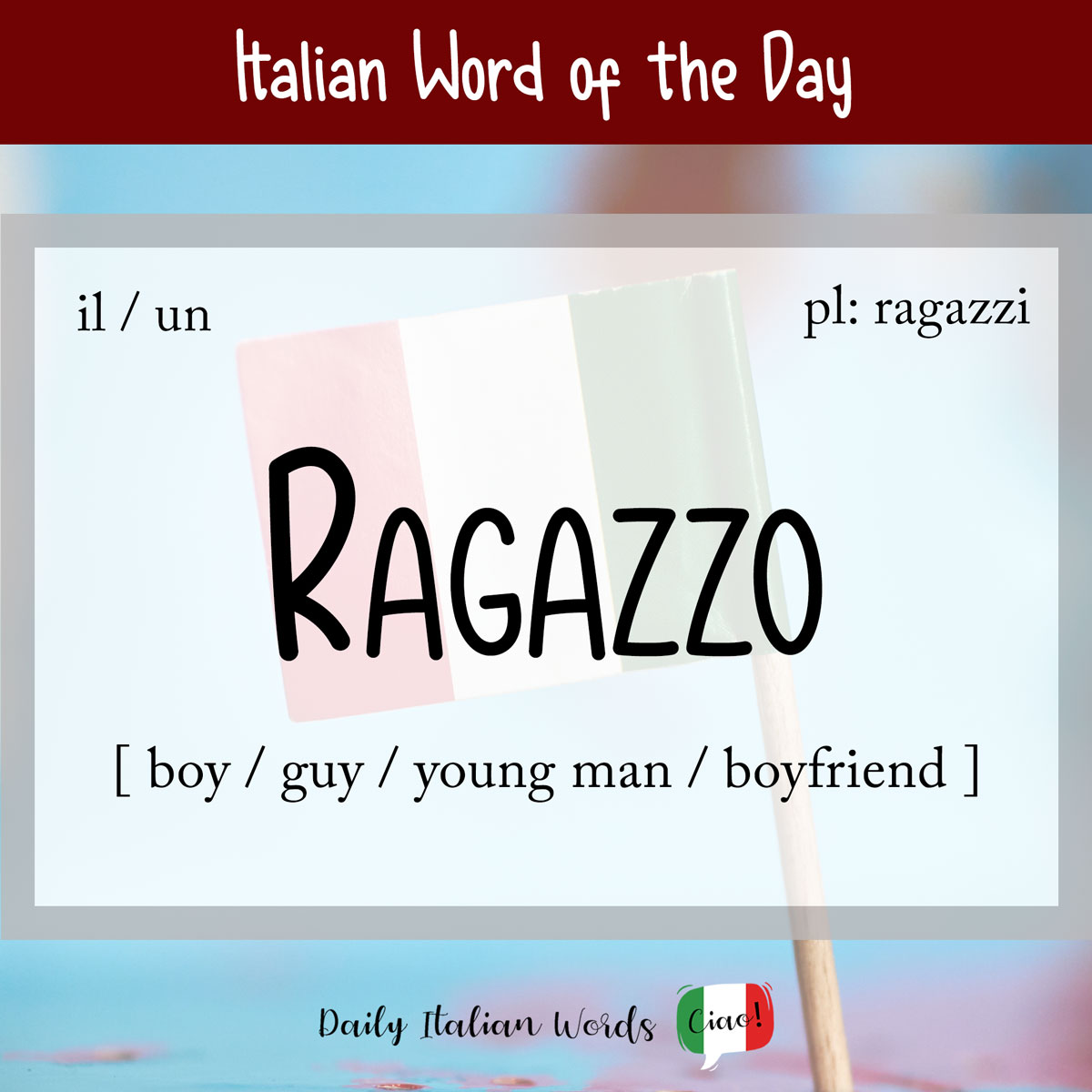 Italian word "ragazzo"
