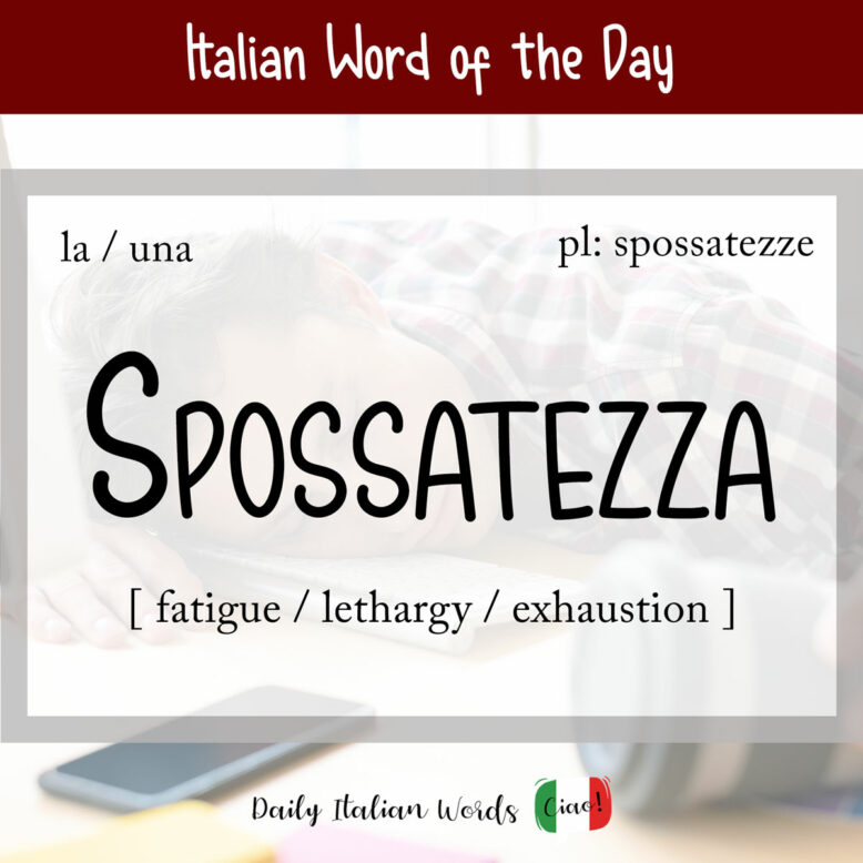 Italian word "spossatezza"