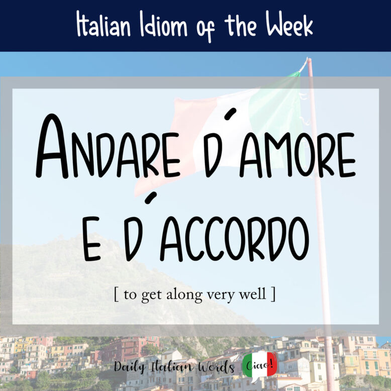 Italian idiom "andare d'amore e d'accordo"