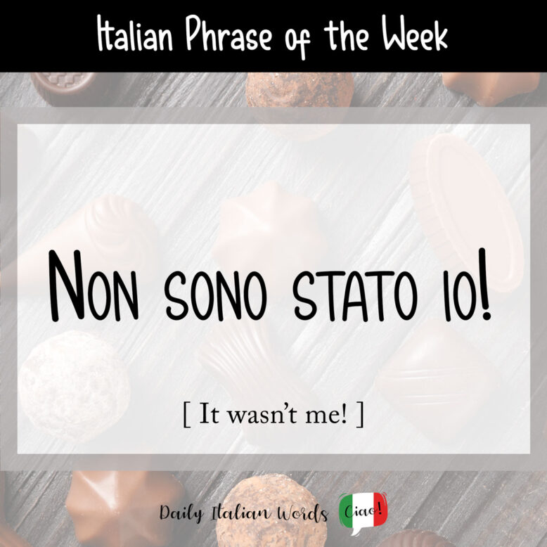Italian phrase "non sono stato io"