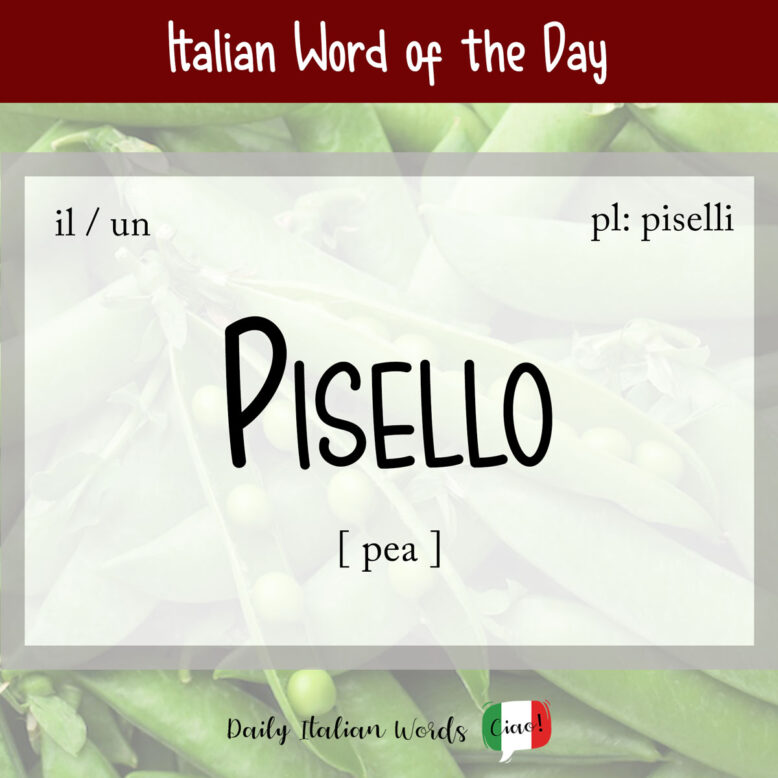 Italian word "pisello" (pea)